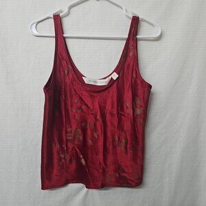Womens Victoria's Secret Red Gold Floral Camisole Sz Small  Y2K Festival Sexy